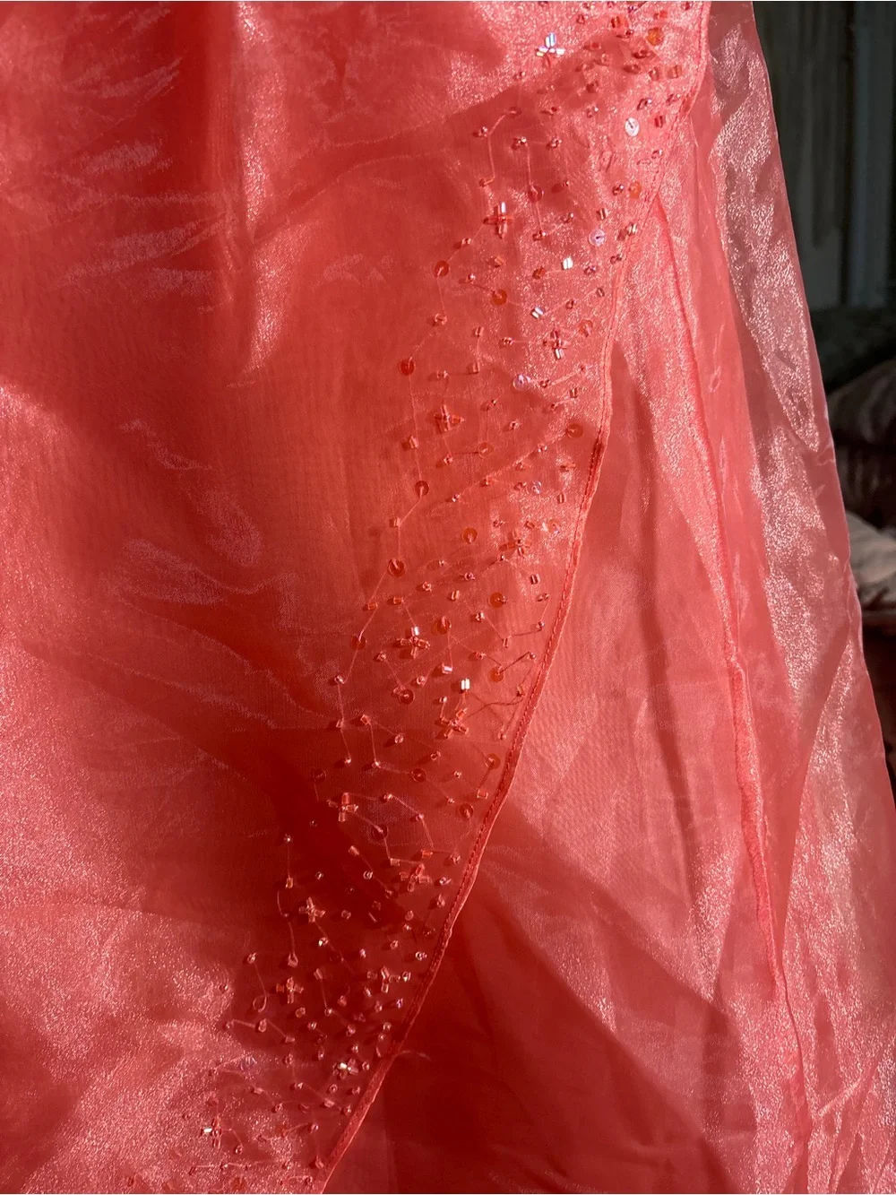 Morgan & Co. Coral Halter Prom Dress